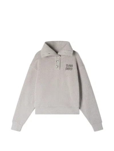 Sandro Logo-plaque Sweatshirt In Gray