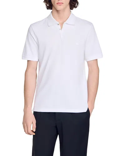 Sandro Logo Polo Shirt In White