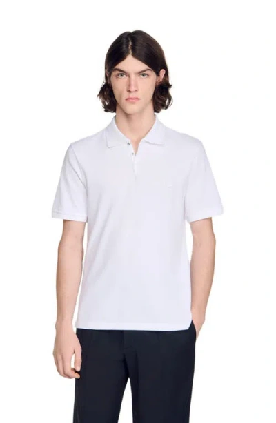 Sandro Logo Polo Shirt In White