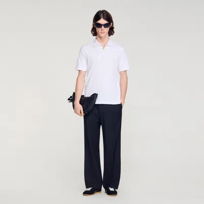 Sandro Logo Polo Shirt In White