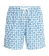 Sandro Logo Print Swim Shorts In Blue