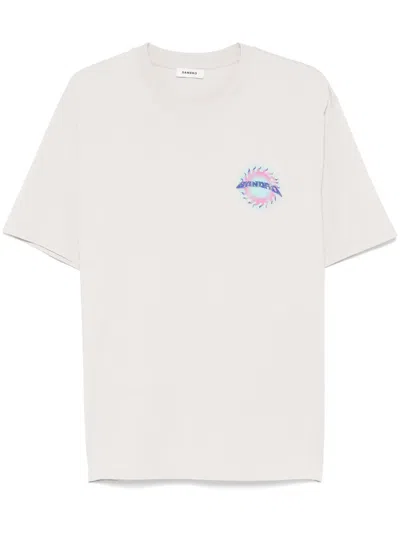 Sandro Cotton Surf Sun Graphic T-shirt In Black