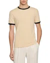 Sandro Logo Ringer Tee In Nude
