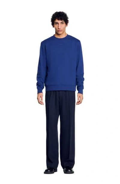 Sandro Logo Sweatshirt In Royal Blue