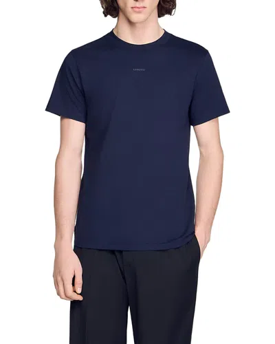 Sandro Logo Tee In Blue