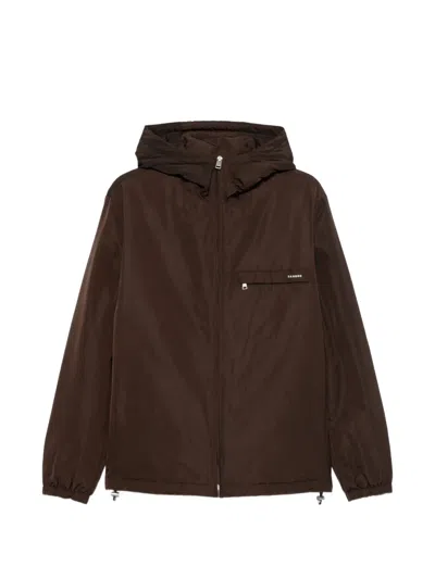 Sandro Logo-detail Zip-front Jacket In 브라운