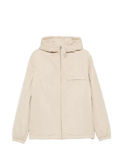 Sandro Logo-detail Zip-up Jacket In Neutral
