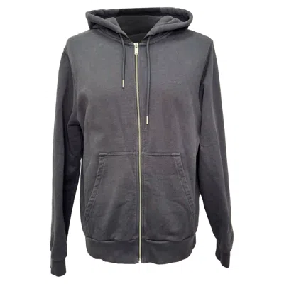 Sandro Logo-embroidered Zipped Hoodie In Black Cotton