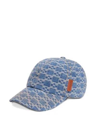 Sandro Logo-patch Patterned Baseball Cap In Blue