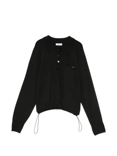 Sandro Logo-patch Polo Top In Black