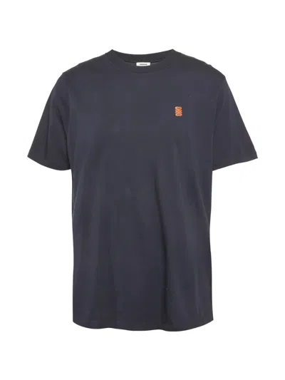 Pre-owned Sandro Logo-patch T-shirt In Blue
