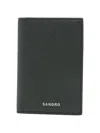 Sandro Reconstituted Leather Leather Wallet In Black