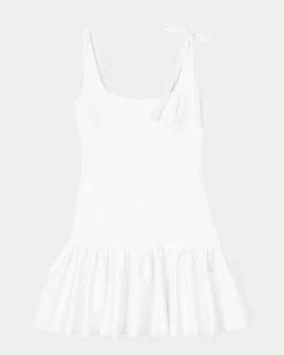 Sandro Lolita Mixed-media Mini Dress In White