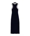 Sandro Velvet Embellished Maxi Dress In Black