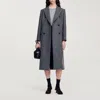 Sandro Long Coat In Gray