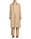 Sandro Long Coat In Sand