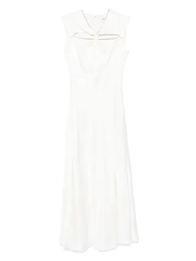 Sandro Long Crystal-embellished Dress In White