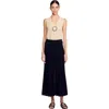 Sandro Womens Naturels Flower-embroidered V-neck Sleeveless Crochet Cardigan In Black