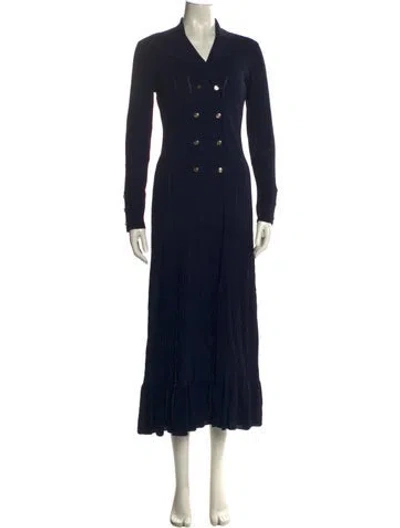 Pre-owned Sandro Long Dress In Blue