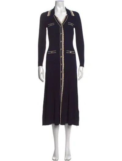 Pre-owned Sandro Long Dress In Blue