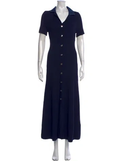 Pre-owned Sandro Long Dress In Blue