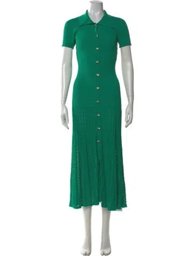 Pre-owned Sandro Long Dress In Green