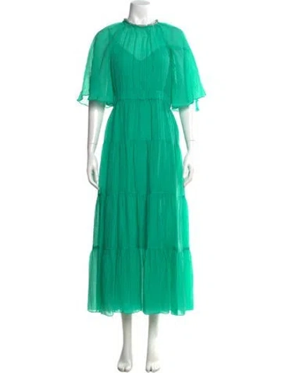 Pre-owned Sandro Long Dress W/ Tags In Green