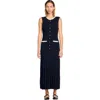 Sandro Long Dress With Crochet Detailing In Black