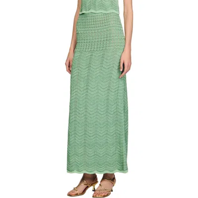 SANDRO SANDRO LONG KNIT SKIRT