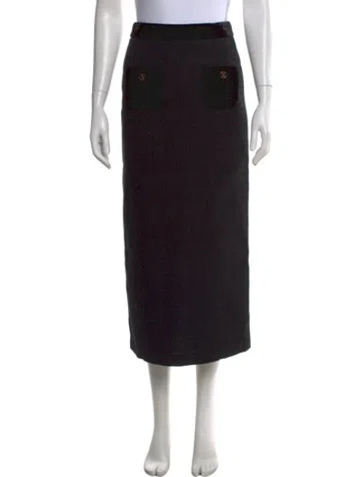 Pre-owned Sandro Long Skirt In Black