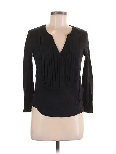 Pre-owned Sandro Long Sleeve Blouse In Black