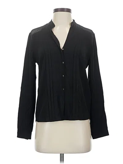Pre-owned Sandro Long Sleeve Blouse In Black