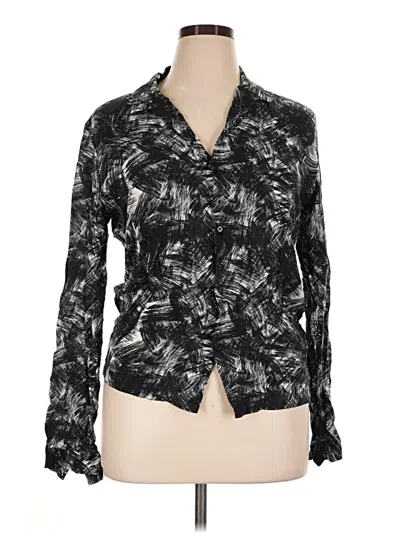 Pre-owned Sandro Long Sleeve Blouse In Black