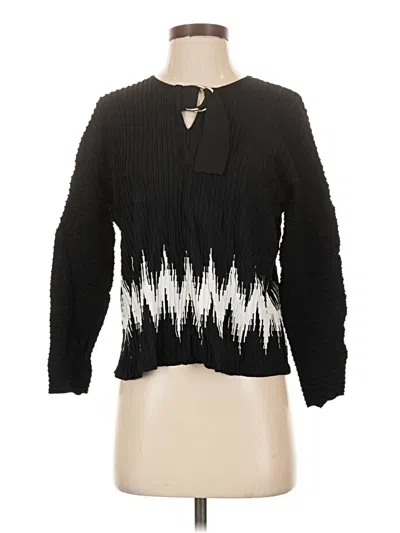 Pre-owned Sandro Long Sleeve Blouse In Black
