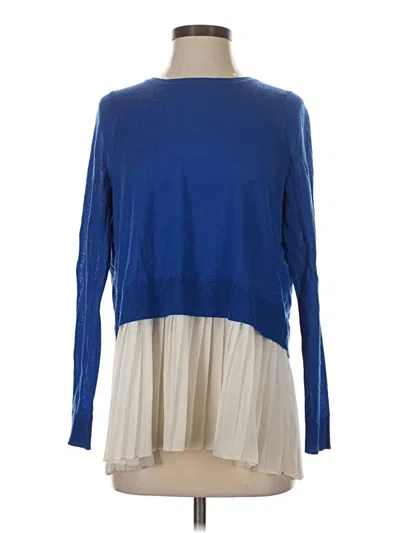 Pre-owned Sandro Long Sleeve Blouse In Blue
