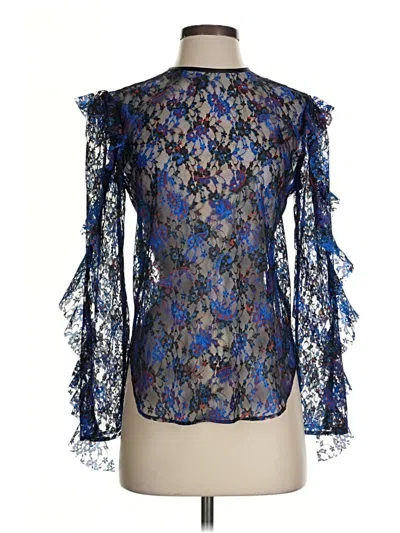 Pre-owned Sandro Long Sleeve Blouse In Blue