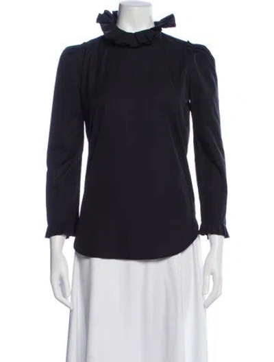 Pre-owned Sandro Long Sleeve Blouse In Gray