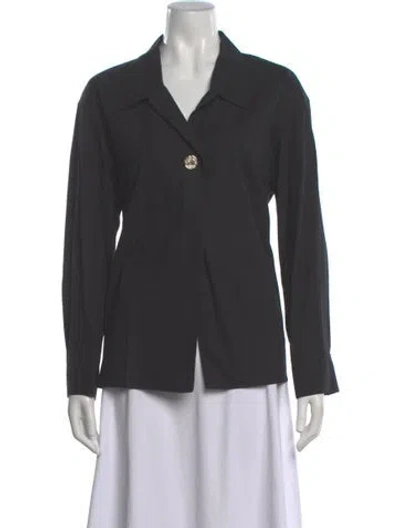 Pre-owned Sandro Long Sleeve Blouse In Gray