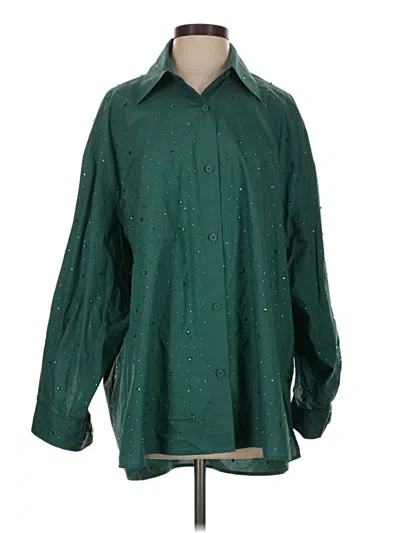 Pre-owned Sandro Long Sleeve Blouse In Green