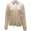 Sandro Long Sleeve Blouse In Ivory Silk In Beige