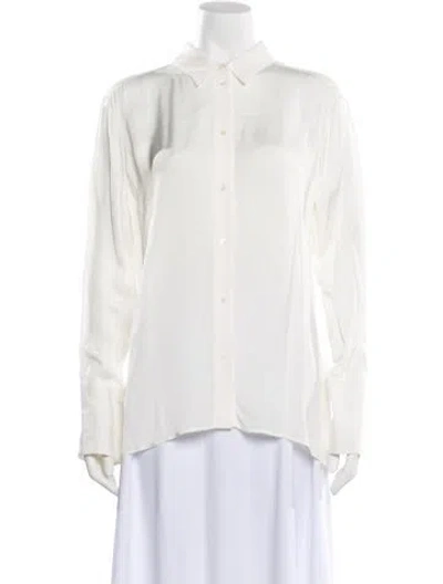 Pre-owned Sandro Long Sleeve Blouse In Neutral