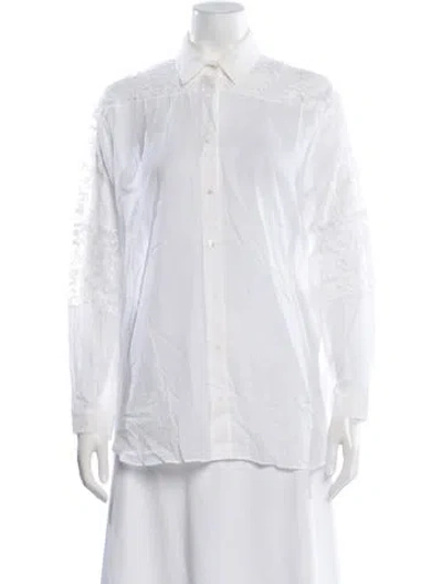 Pre-owned Sandro Long Sleeve Blouse In Neutral