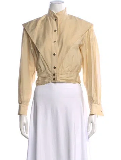 Pre-owned Sandro Long Sleeve Blouse In Neutral