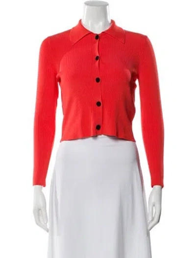 Pre-owned Sandro Long Sleeve Blouse In Orange