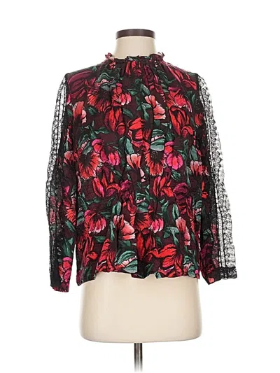 Pre-owned Sandro Long Sleeve Blouse In Red