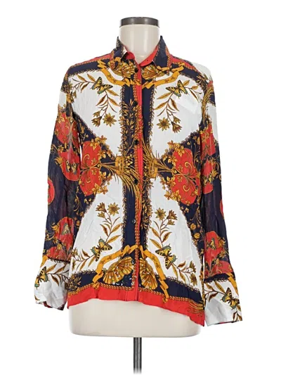Pre-owned Sandro Long Sleeve Blouse In Red