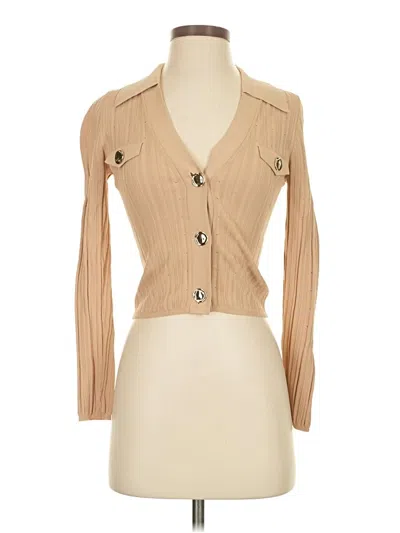 Pre-owned Sandro Long Sleeve Blouse In Tan