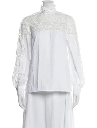 Pre-owned Sandro Long Sleeve Blouse W/ Tags In White