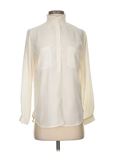 Pre-owned Sandro Long Sleeve Blouse In White