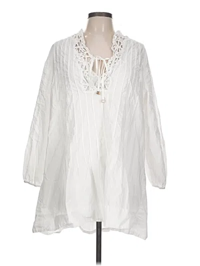 Pre-owned Sandro Long Sleeve Blouse In White